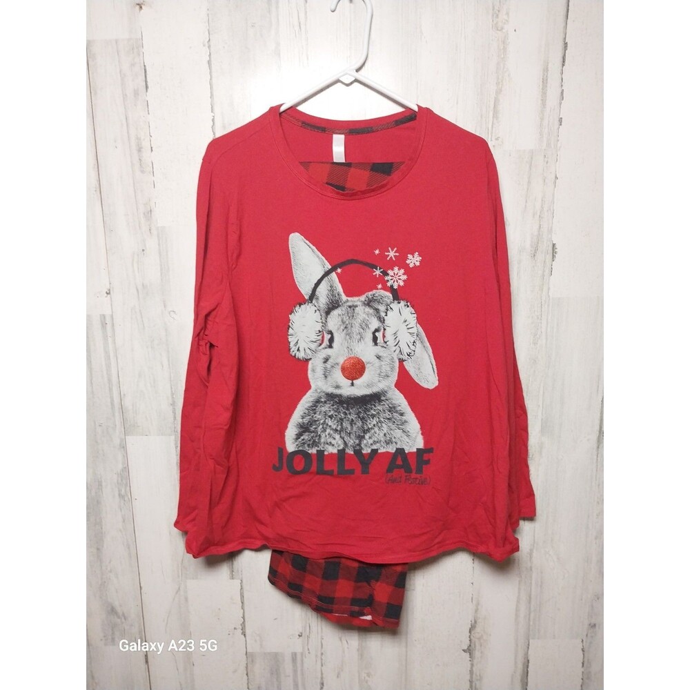 Sleep By Cacique Red Bunny Pajama Set 22/24